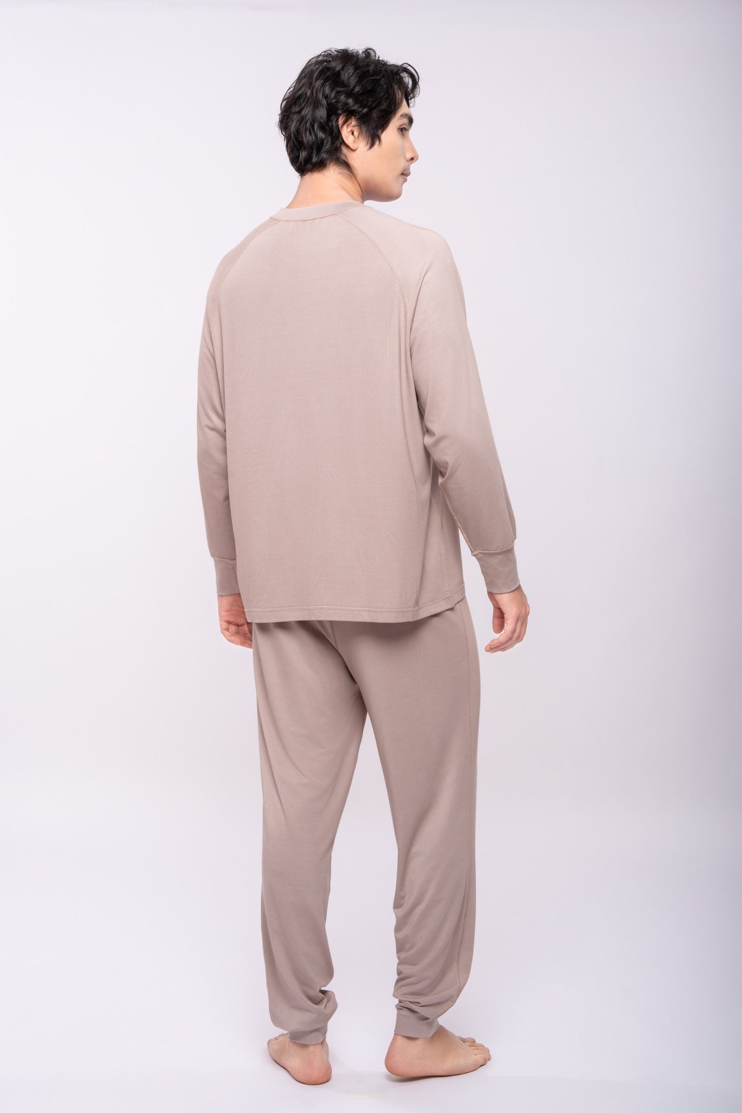 Loungewear - Long Sleeve Round Neck Shirt (Men, Elastic Sleeve Cuff)